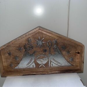 Wooden Nativity Scene Wall Art